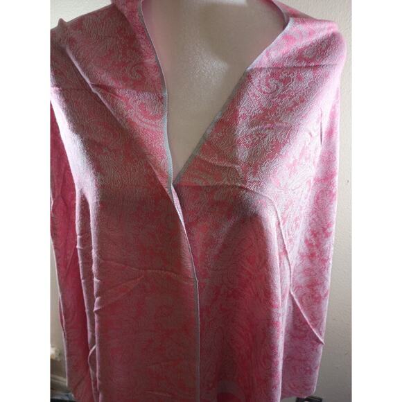 Pashmina Scarf Wrap Pink Fringe Classic - Picture 1 of 5